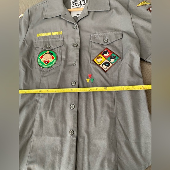Harajuku Lovers not L.A.M.B Gwen Stefani scout military camp shirt rare NWOT XL - Picture 10 of 15